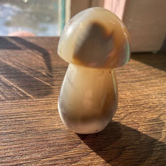 Orca agate mushroom carving crystal druzy black white grey gray cream - Picture 9 of 12